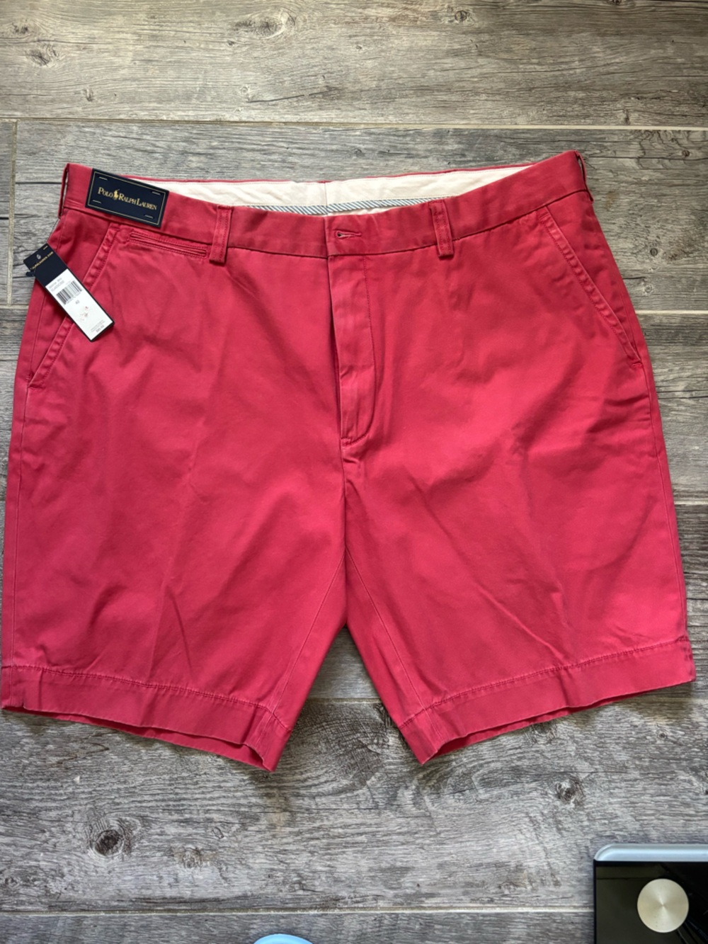 Polo Ralph Lauren Men's Red Flat-Front Chino Shorts. NWT.